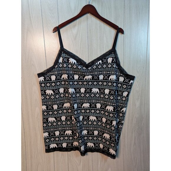 Torrid Super Soft Sleep Shirt Cami Adjustable Straps Classic Polar Bear Black - Picture 1 of 8